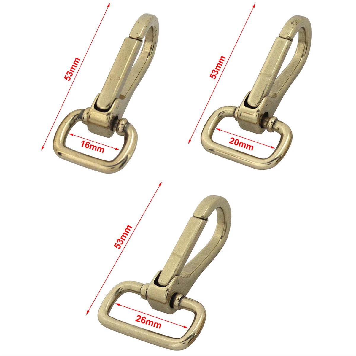 1 piece Solid brass snap hook swivel eye push gate trigger clasp for Leather Craft bag strap belt webbing pet dog leash clip