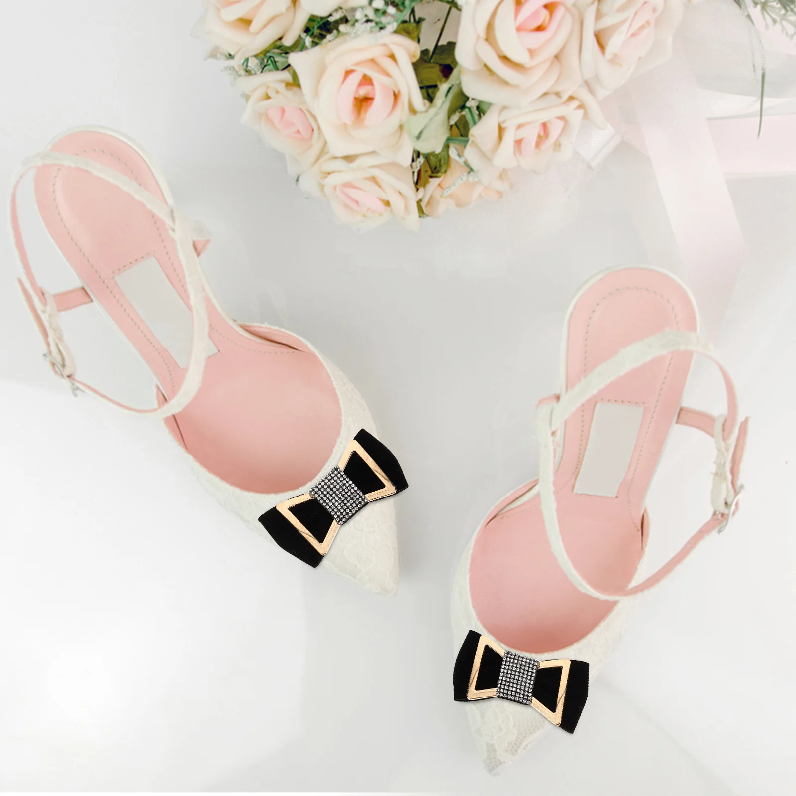 1 زوج فراشة عقدة حذاء ديكور الراين أنيقة مضخات الزفاف الديكور النساء حفلة موسيقية إكسسوارات جذابة هدية #3