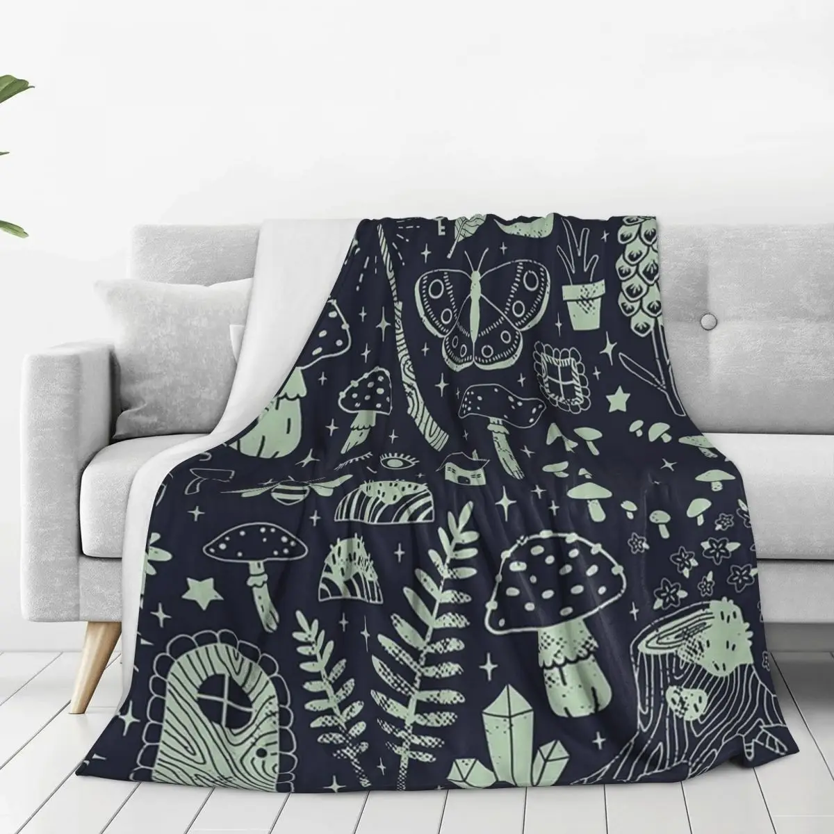 Fairy Garden Midnight Blankets Flannel Super Soft Throw Blankets Sofa Throw Blanket For Couch Bedding Travel Throws Bedspread