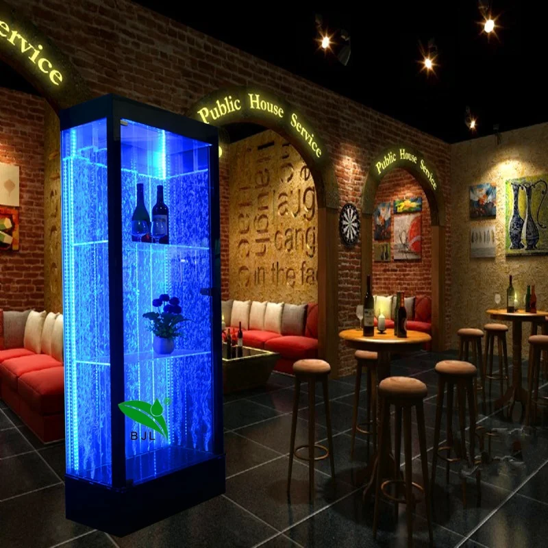 Armario de bar personalizado, mueble iluminado, estante para bebidas, whisky, vino, esquina, vitrinas de licor