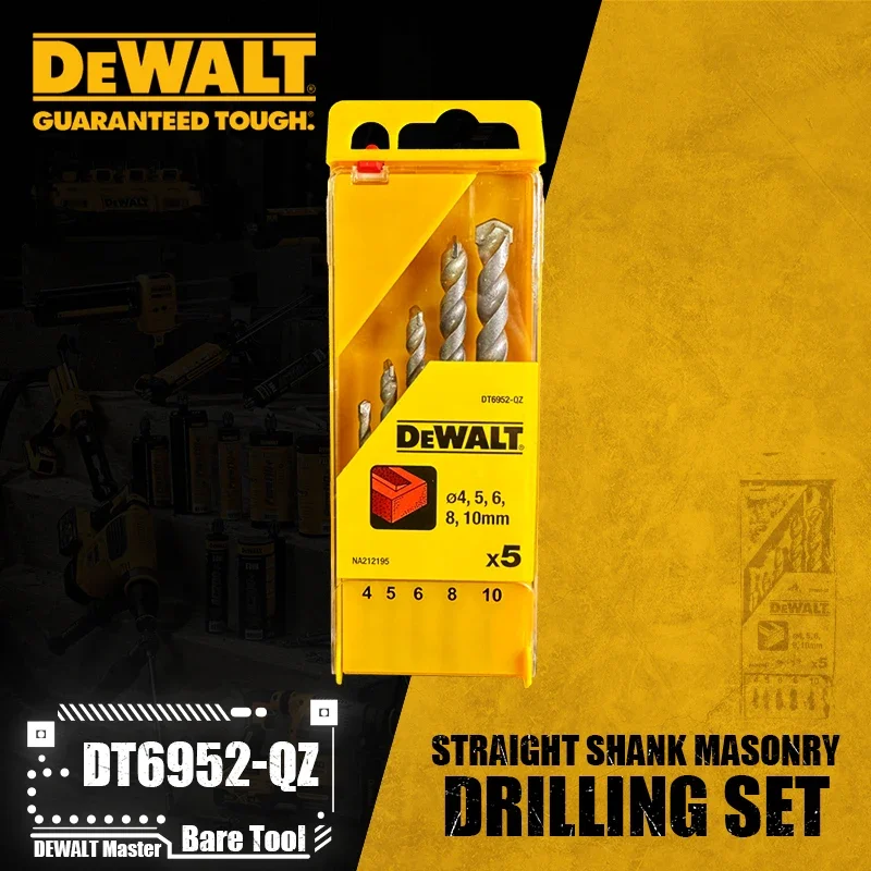 DEWALT DT6952-QZ Straight Shank Masonry 5 Piece Drilling Set Power Tool Accessories