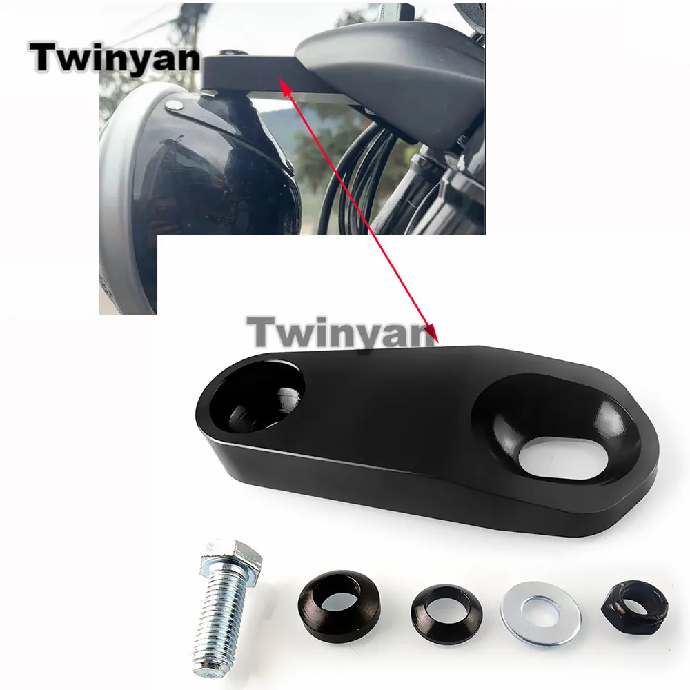 Headlight Extension Block Relocation Bracket Motorcycle Headlight Extension for Harley 93-05 Dyna FXD FXDI FXDL FXDLI FXDX FXDXI