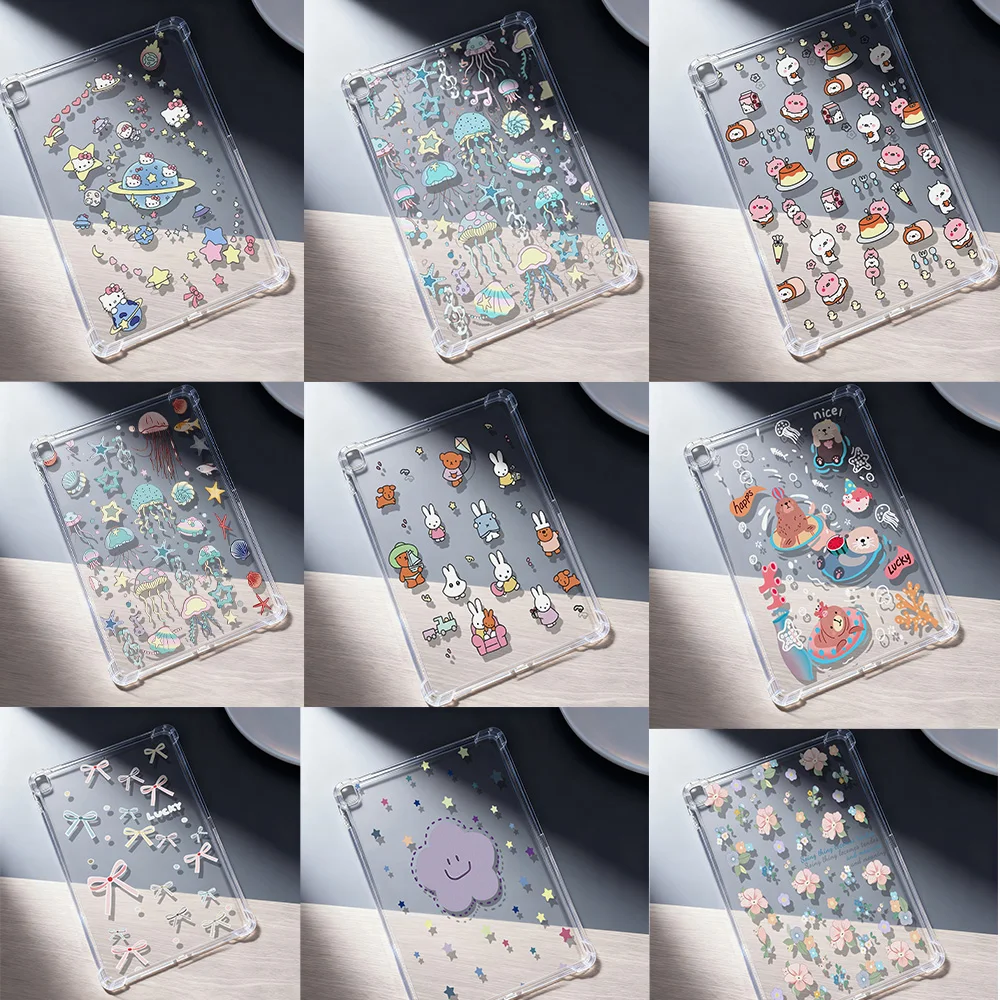

Мини-цветочный животный для iPad Pro 11 2024 2022 2021 для Air 6 5 4 3 10th 10.9 7th 10.2-10.5 Mini 6 9.7 Мягкий защитный чехол для планшета