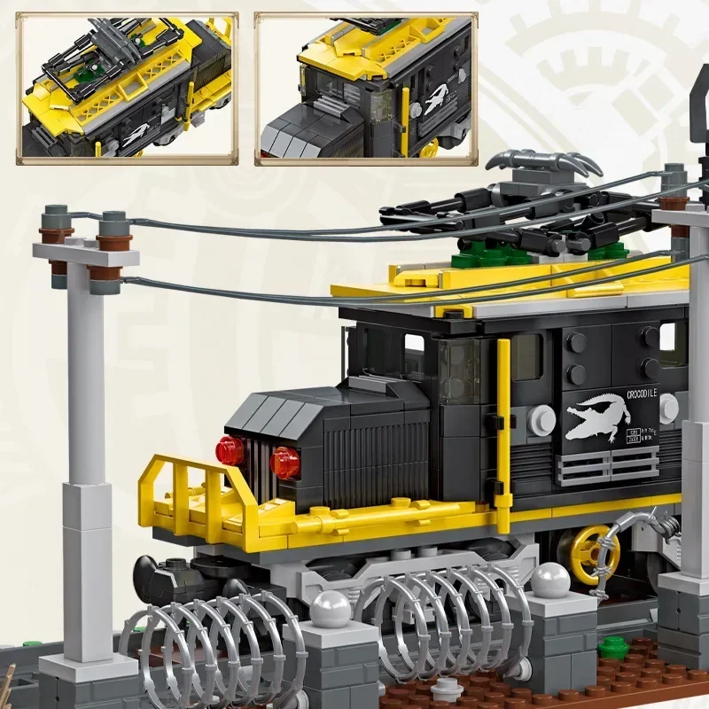 Zug Spielzeug Krokodil Lokomotive Modell Kunststoff kleine Partikel Intelligenz Montage DIY Bausteine