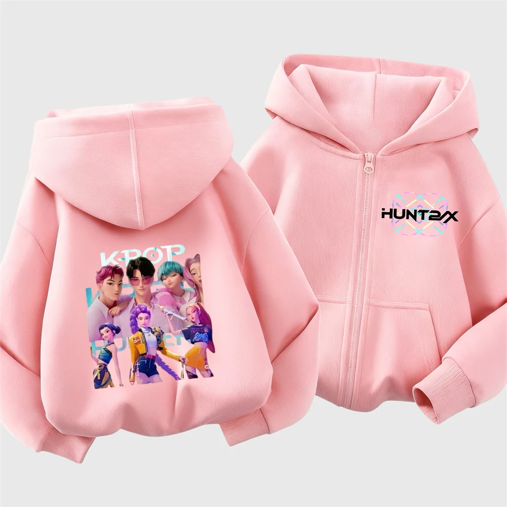 موضة هوديس الفتيات الطفل الخريف ملابس خارجية Huntrix مطبوعة مقنعين القمم سترة طفل جديد فضفاض عصري بلوزات معاطف