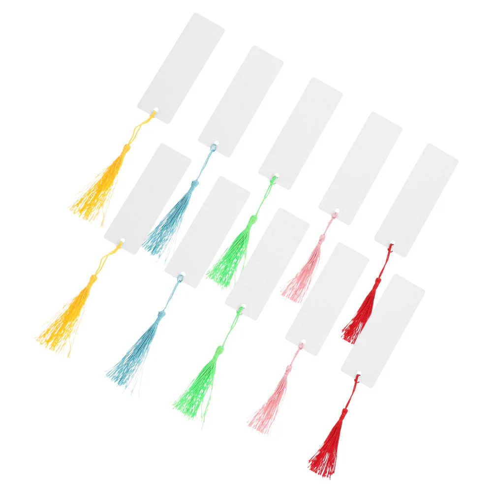 10 Zestawów Aluminiowych Zakładek Metalowych do Sublimacji DIY, Zakładki do Książek z Frędzlami do Termotransferu, Hurtowe Zakładki z Frędzlami dla Uczniów