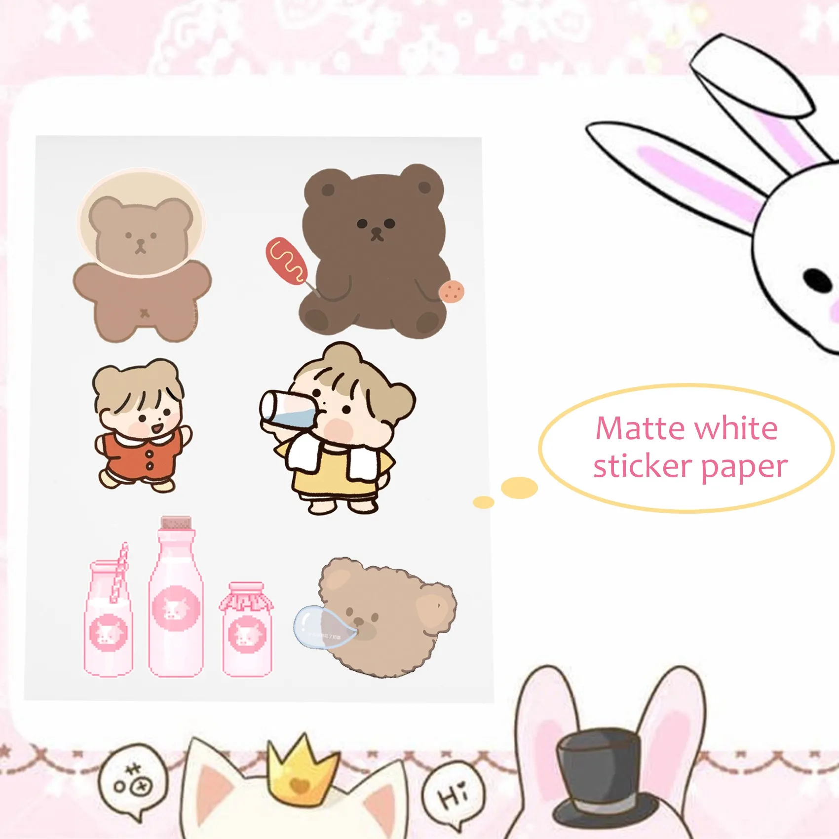 A23F-Premium Printable Waterproof Vinyl Sticker Paper For Inkjet And Printer 210X280mm 30 Sheets Matte White Decal Paper