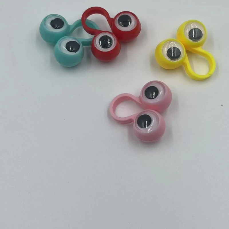 10 pezzi Anelli bulbo oculare in movimento Bambini Puntelli genitore-figlio Divertenti giocattoli da dito Regali bavaglio per feste di compleanno Scherzi scherzi