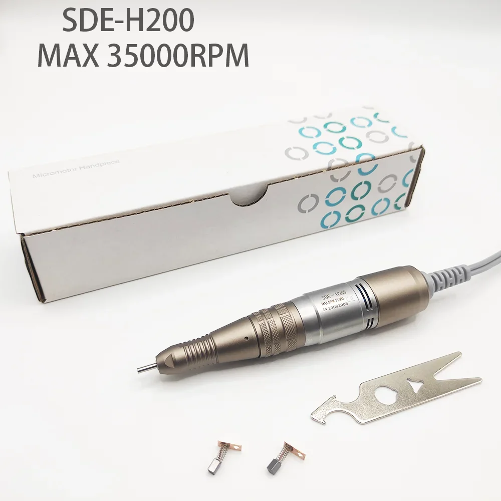 Электрическая дрель для ногтей, ручка SDE H200, 35000 об/мин для марафона Strong 210 211, маникюрная машина, наконечник, оборудование, дрель, ручка, инструменты