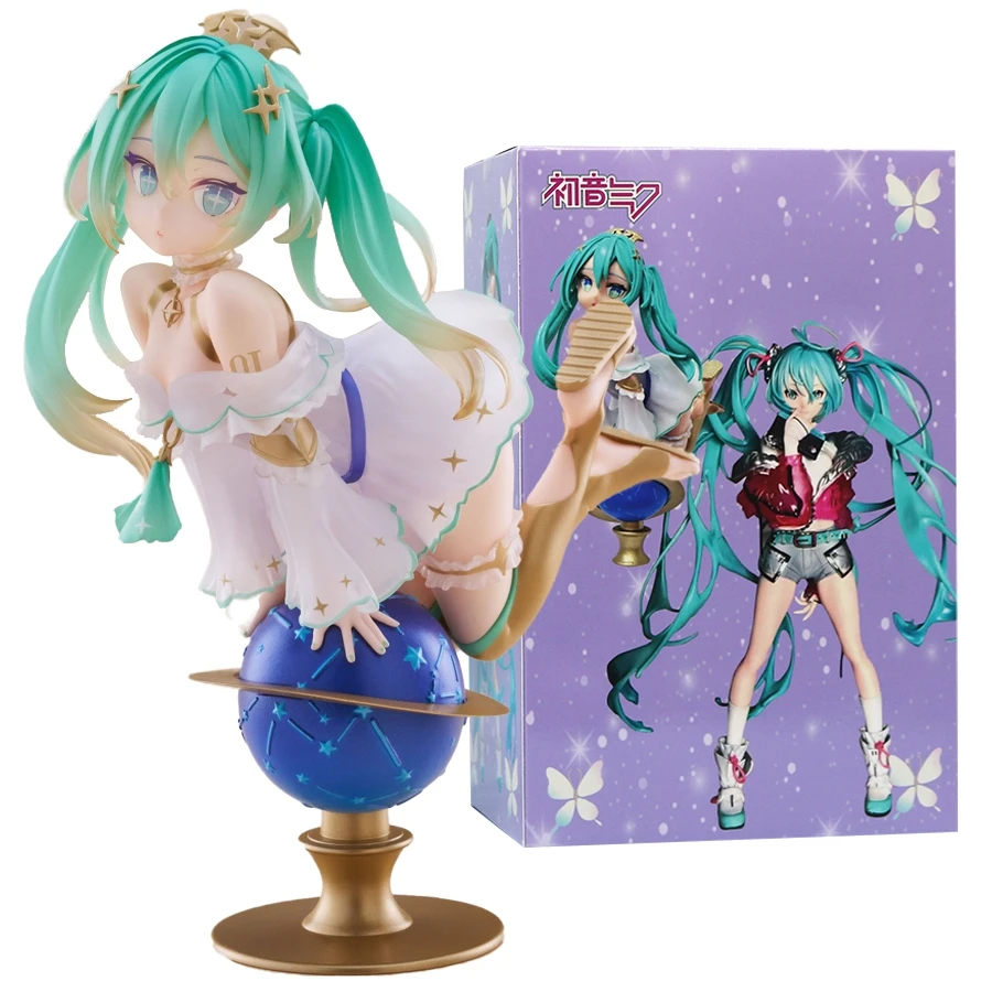 Zhongkaihua Miku Figur en robe, Statue en PVC d'anime, Figurine décorative Miku 14 cm, Figurine de collection, Cadeau pour fans d'anime