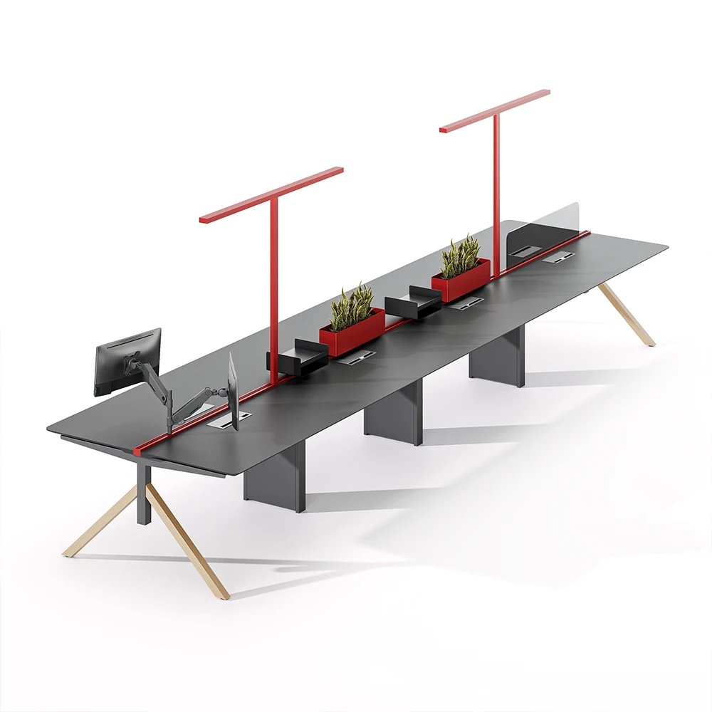 

Desks, Staff Desks,Modern 6 Seater Modular Office Desk Open Space Coworking Workstation Wooden Workplace Furniture For Office St