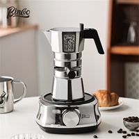 Bincoo Thermostatic Aluminum Double valve Moka Pot Classic Stovetop Espresso Coffee Maker Coffee Kettle Pot For Home Outdoor Set