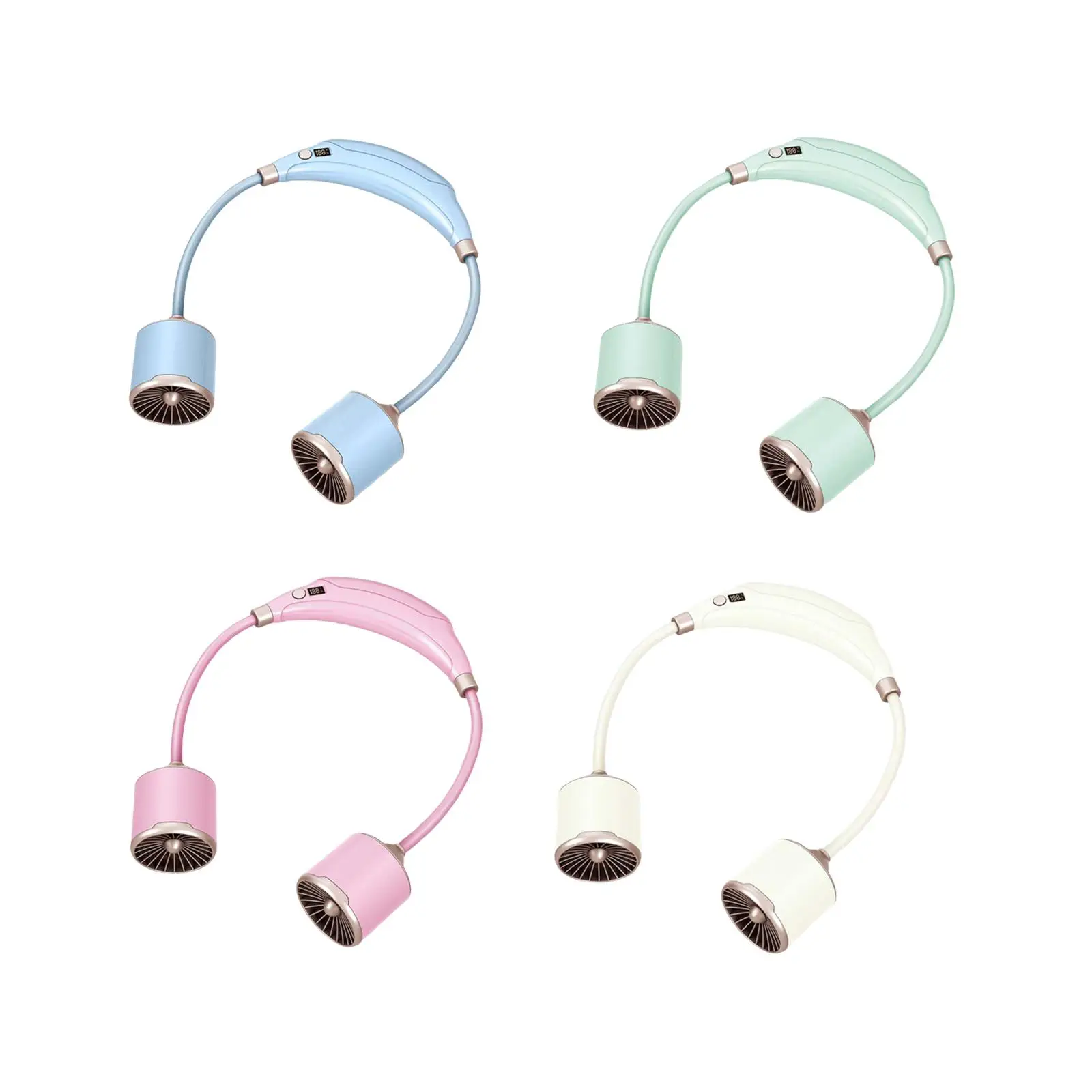 Neck Hanging Fan Adjustable Rechargeable Neck Cooling Fan Portable Necklace Fan for Camping Travel Sports Indoor Outdoor Hiking