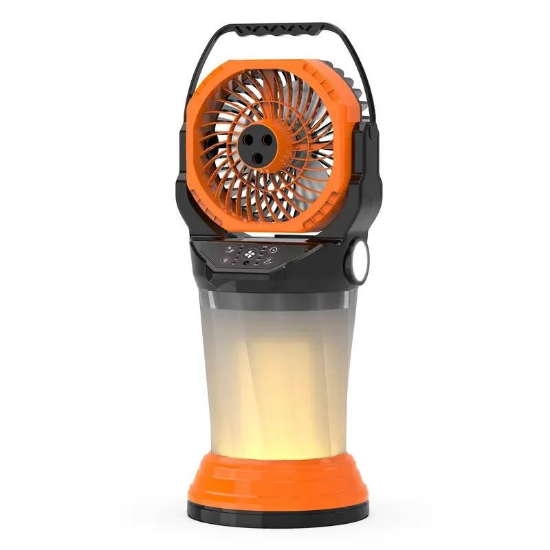 Spray Mist Fan with Multi-Angle Oscillation 2L Water Tank Rechargeable LED Light for Portable Cooling
