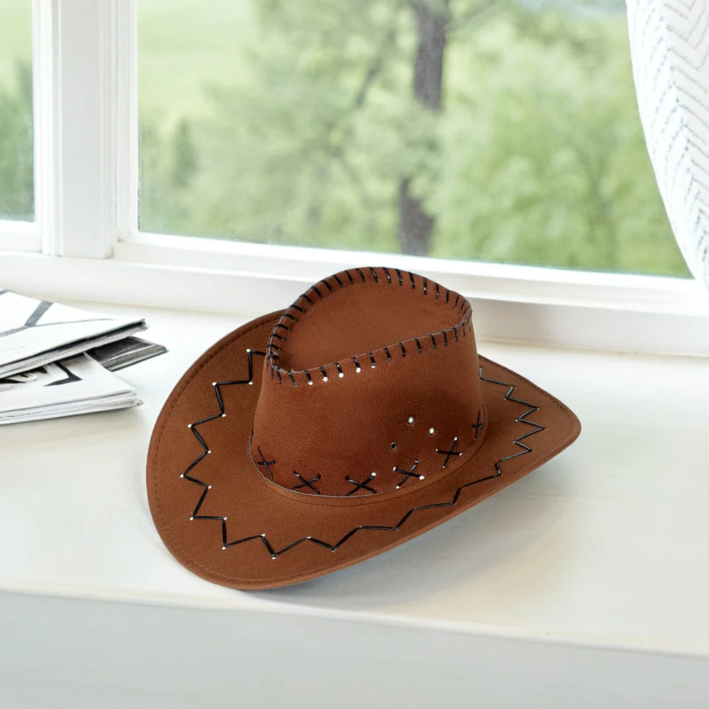 1 Set Cowboy Cosplay Requisiten Western Kostüm Zubehör Cowgirl Hut Dreieck Bandana Dress Up Kopfbedeckung Für Männer Frauen Halloween