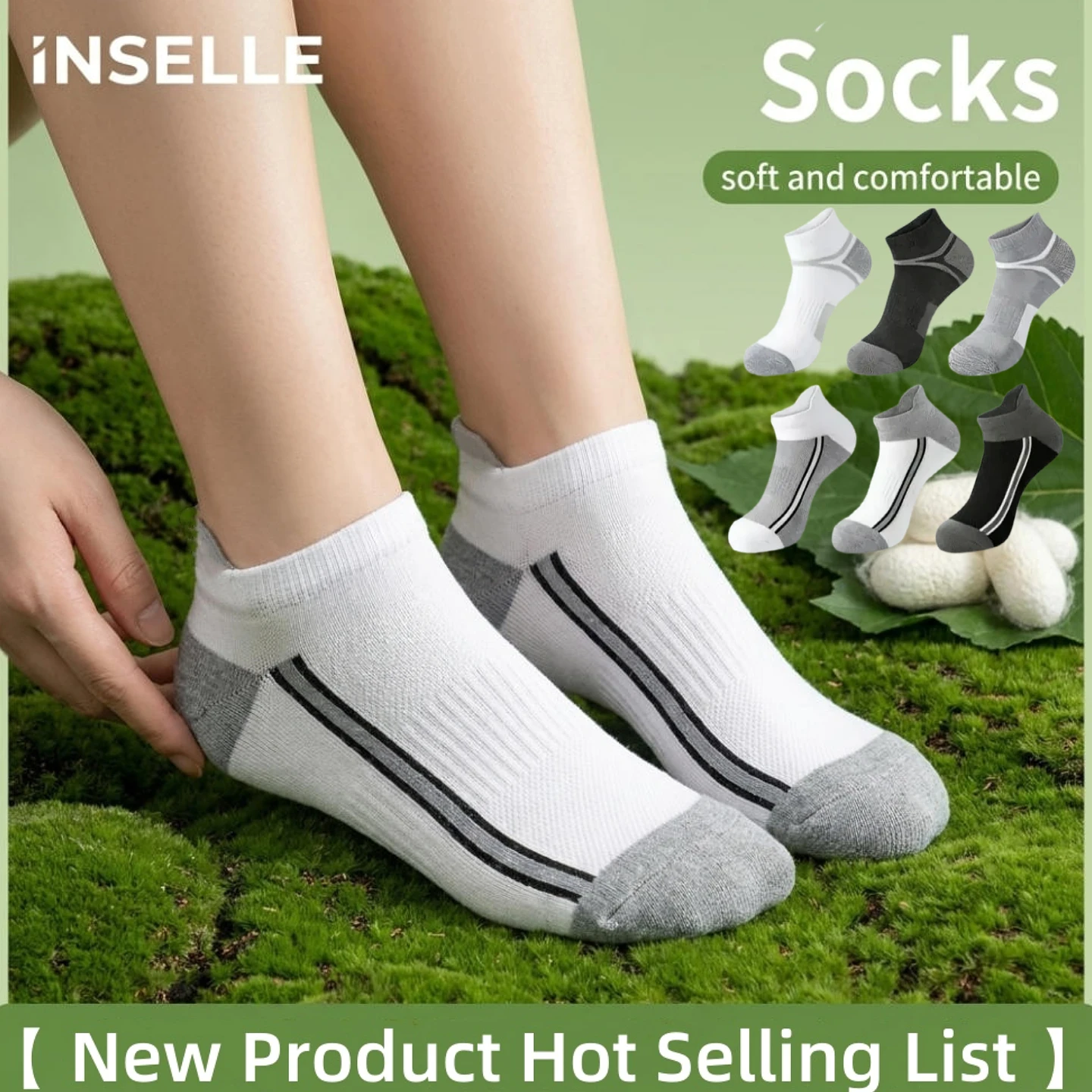 3 Paar gestreifte, gepolsterte Knöchelsocken für Herren, atmungsaktive Sportsocken aus Mesh zum Laufen und für das Fitnesstraining