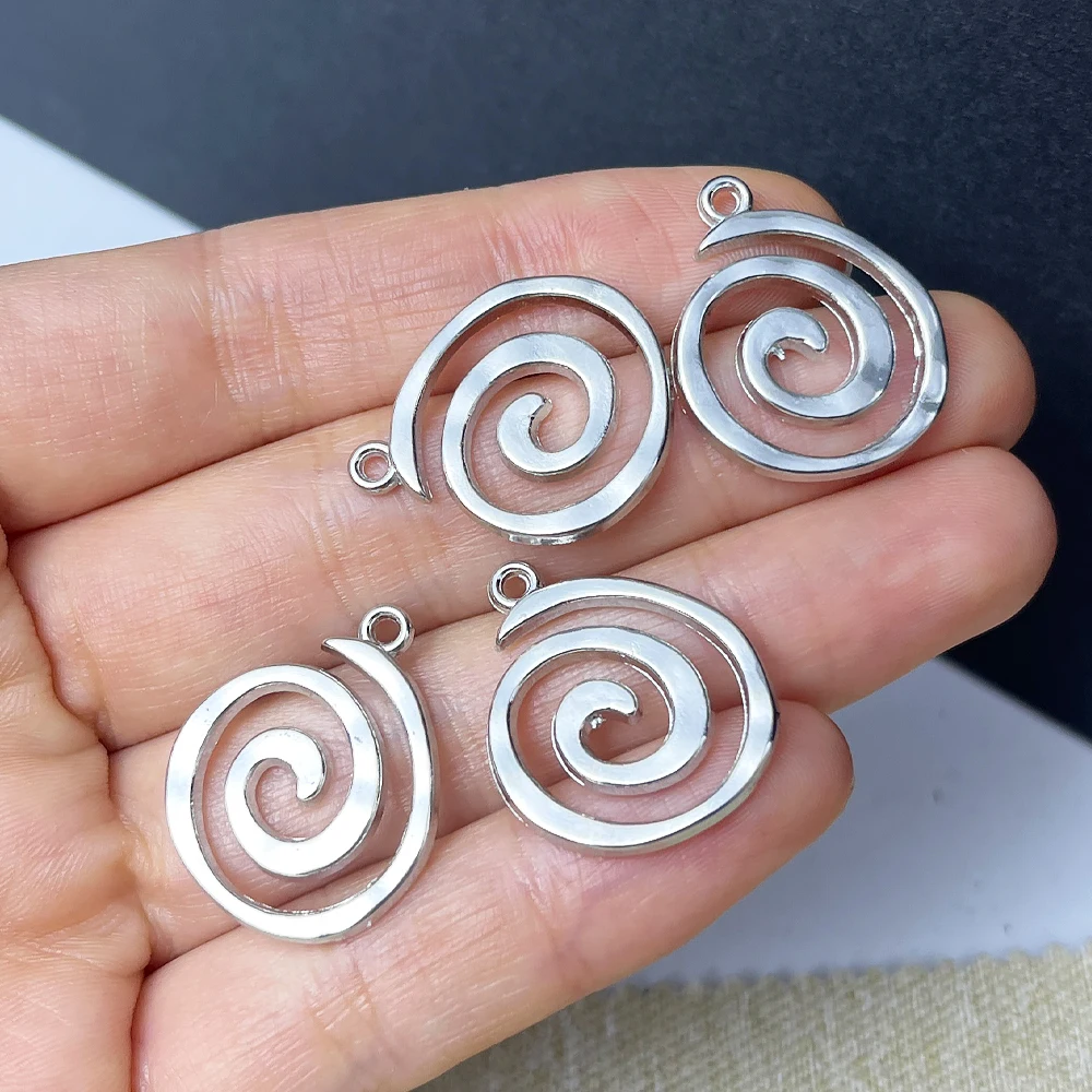 5Pcs Geometry Vortex CircleSwirl Spiral Pendants Crafts Decor DIY Jewelry Making