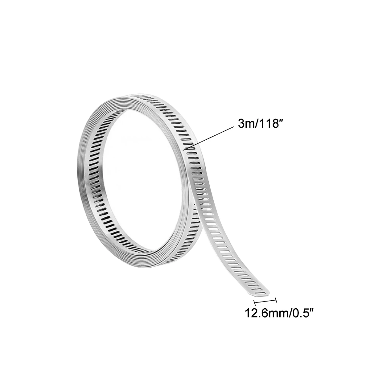 3METRE Metal Steel Hose Clamp Assortment Kits Metal Strap with 6 Fasteners Adjustable Worm Gear Band Hose Clamps Enduring