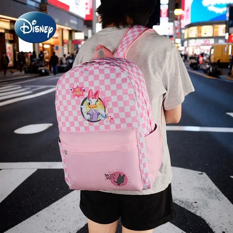 حقيبة مدرسية للبنات باللون الوردي الجديد من ديزني ذات سعة كبيرة حقيبة ظهر عصرية للفتيات خفيفة الوزن ذات سعة كبيرة حقيبة ظهر نسائية عالية الجودة #3