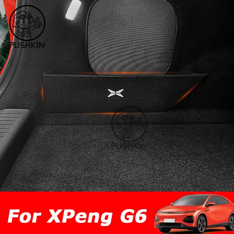 For XPeng G6 2023 2024 2025 Rear Spare Compartment Partition Rear Trunk Storage Box Extreme Interior Modification Accessories