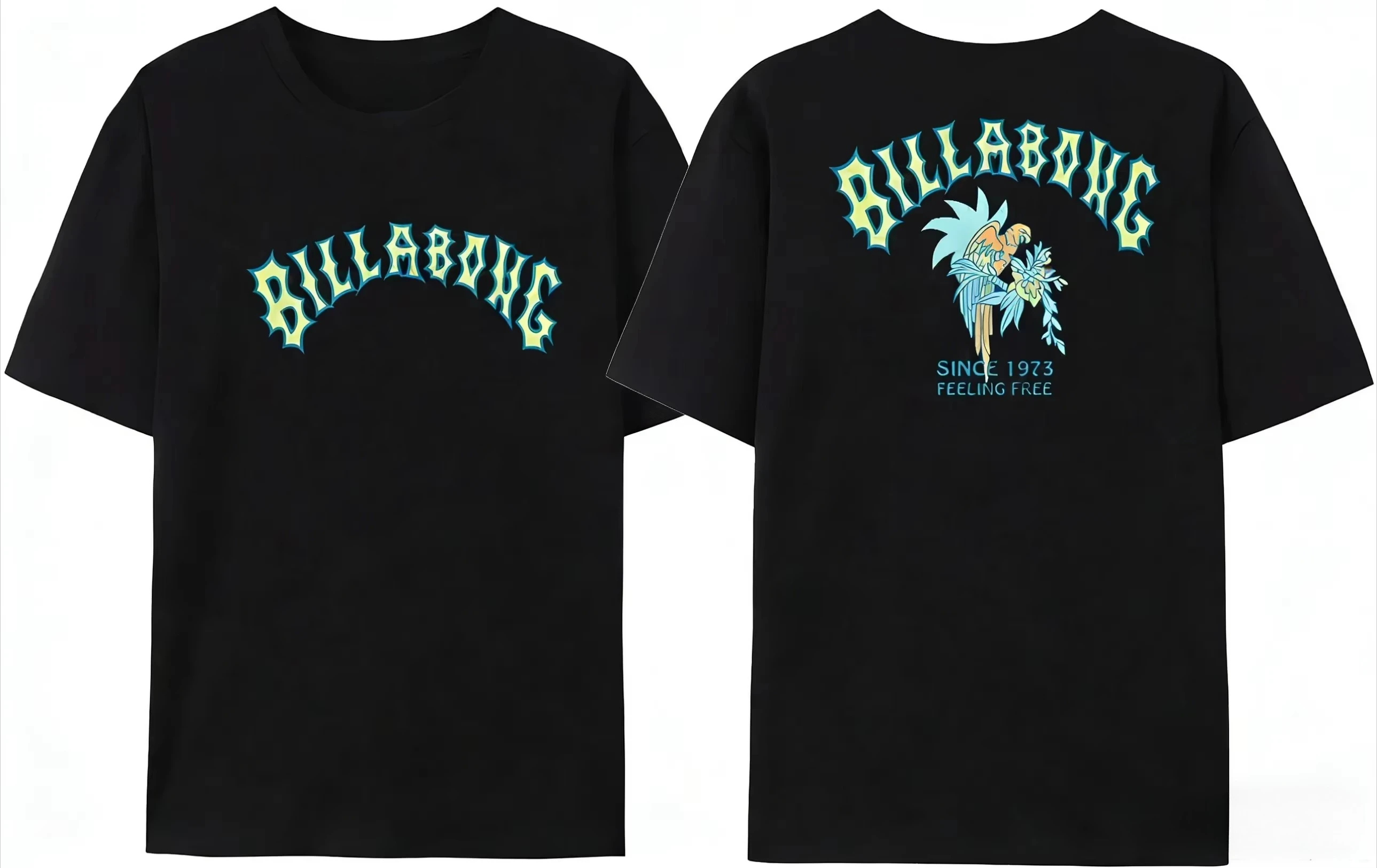 2026 Summer men's Billa-bong English printed T-shirt cotton double-sided high-quality casual T-shirt clothing graphic t shirts