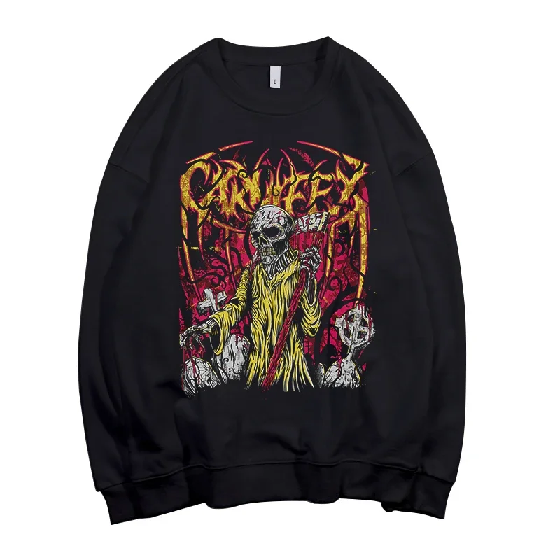 

Skull Deathcore Carnifex Pollover Sweatshirt Rock Hoodie Punk Sudadera Streetwear Fleece Outerwear Heavy Death Metal Pullovers