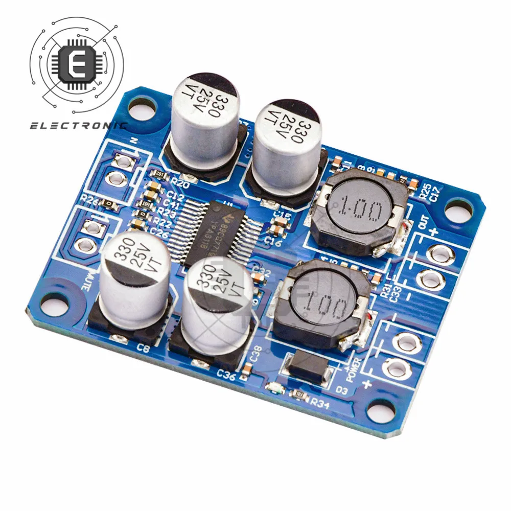 1PCS DC 12V-24V TPA3118D2 30W Mono Digital Audio เครื่องขยายเสียง Amp บอร์ดโมดูล4-8ohm TPA3118D2เครื่องขยายเสียง