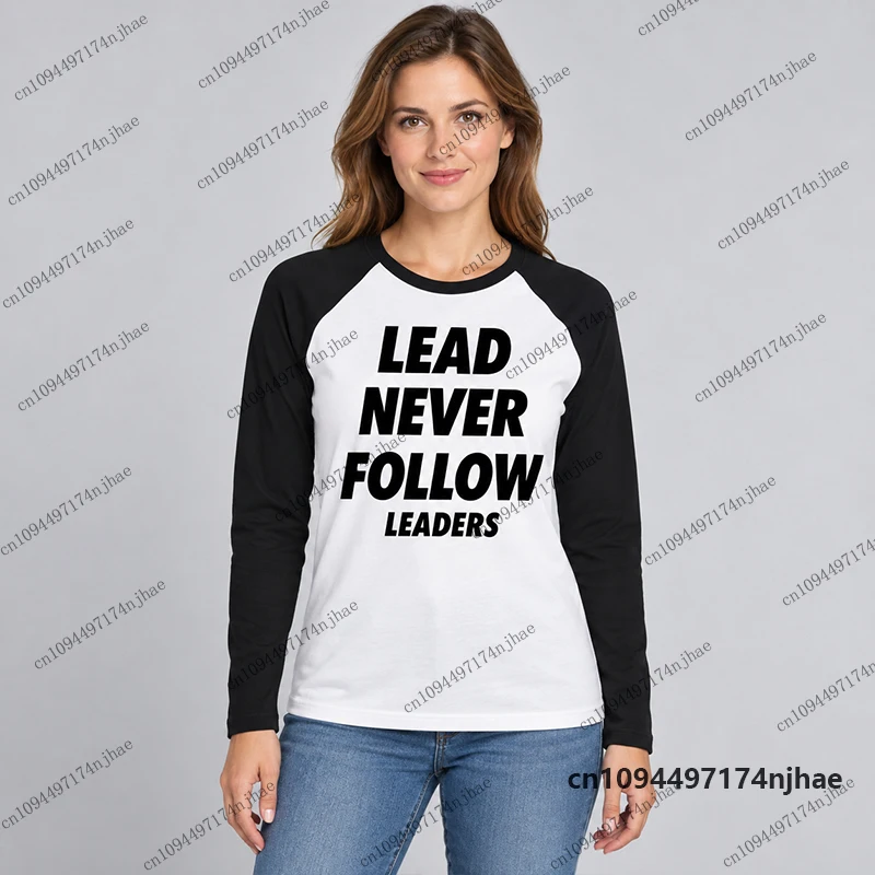 2026 Fashion Lead Never Follow Leaders 3D Print Long Sleeve T-shirt For Women Men Autumn Harajuku Street Tees Oversized Y2K Tops