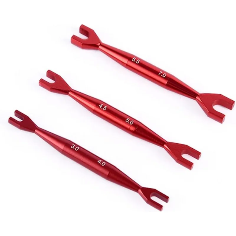 3pcs Alloy Wrench 3-4mm 4.5-5mm 5.5-7mm Double End Universal Spanner Open End Small Wrench Set Repair Rc Crawl