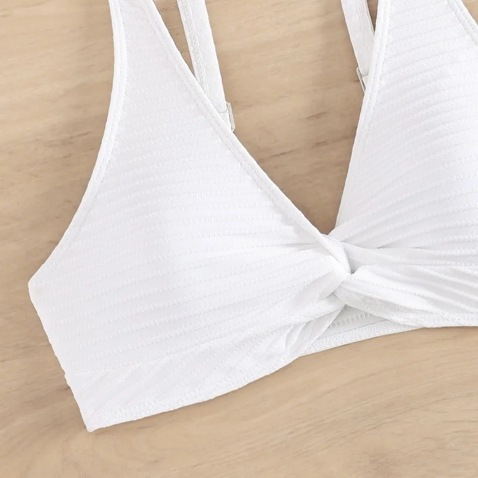 Shoulder Strap Triangel Bikini 2026 Women High Waist Swimsuit White Sexy Swimwear Female Bathers Bathing Swimming Suit Beachwear