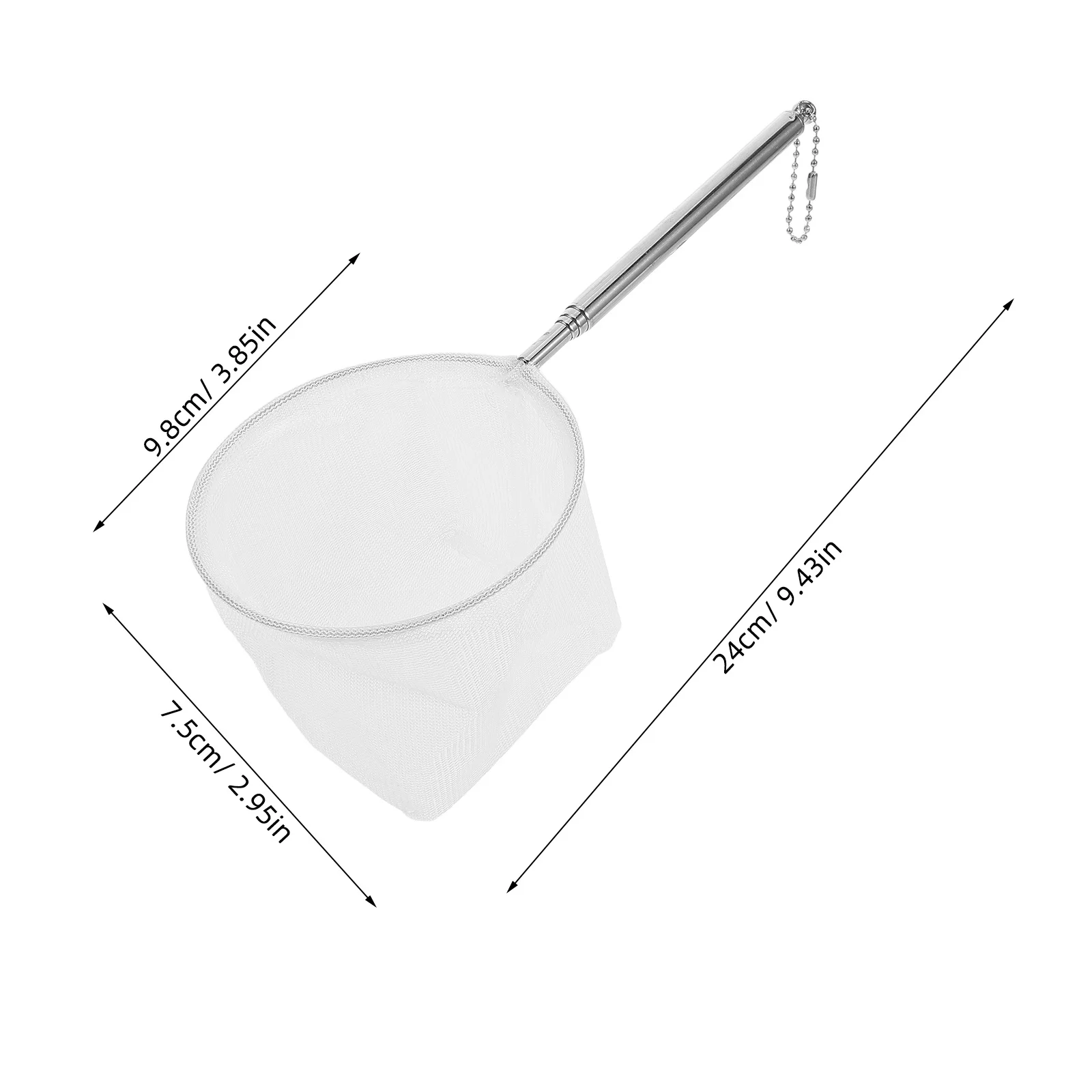2 قطعة شبكة صيد تلسكوبية من الفولاذ المقاوم للصدأ قابلة للتمديد شبكة دقيقة لبركة حوض السمك المحمولة صيد الأسماك قابل للسحب باليد