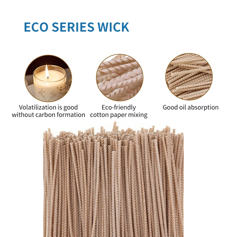 Zackoo 100Pcs Waxed Cotton Candle Wicks for Candles Making DIY White Soy Oil Wax Core Woven Smokeless Candle Supplies Accessori