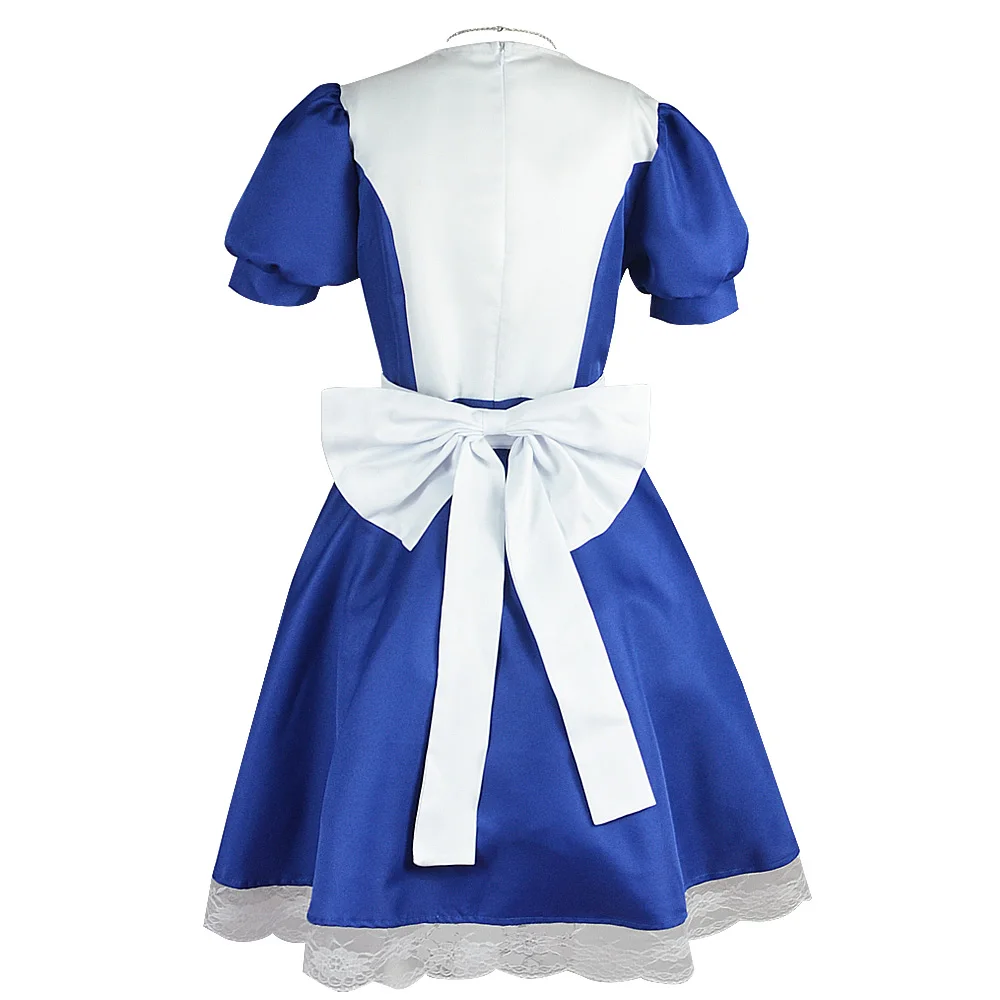 Fantasia Horror beängstigend Alice Cosplay Dienst mädchen Kleid Spiel verrückt zurück gegeben Disfraz Kostüm Frauen Fantasie Halloween Karneval Party Stoff