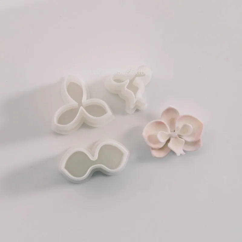 3Pcs/Set Phalaenopsis Flower Petals Polymer Clay Cutters Mold DIY 3D Flowers Earrings Jewelry Pendants Soft Pottery Cutting Die