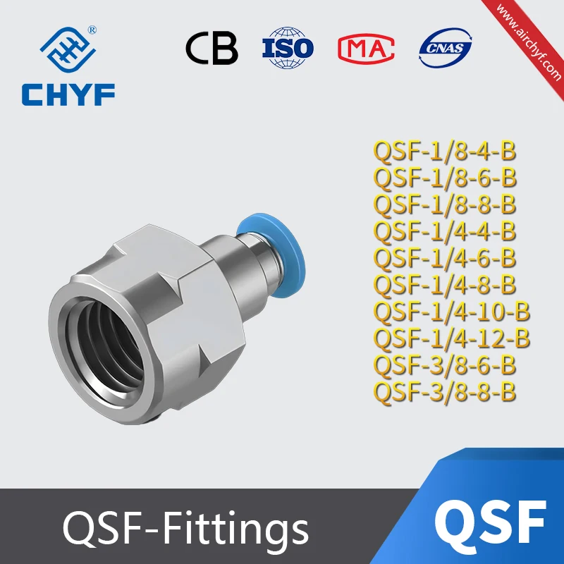 Festo-type QSF Series Push-in Fitting Pneumatic Component Quick Connector