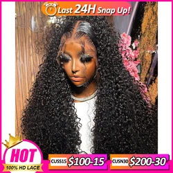 HD Lace Closure Wigs Deep Curly 7X7/6X6/5X5 Wear & Go Glueless Water Wave Wig PrePlucked Natural Hairline Human Hair Curly Wig