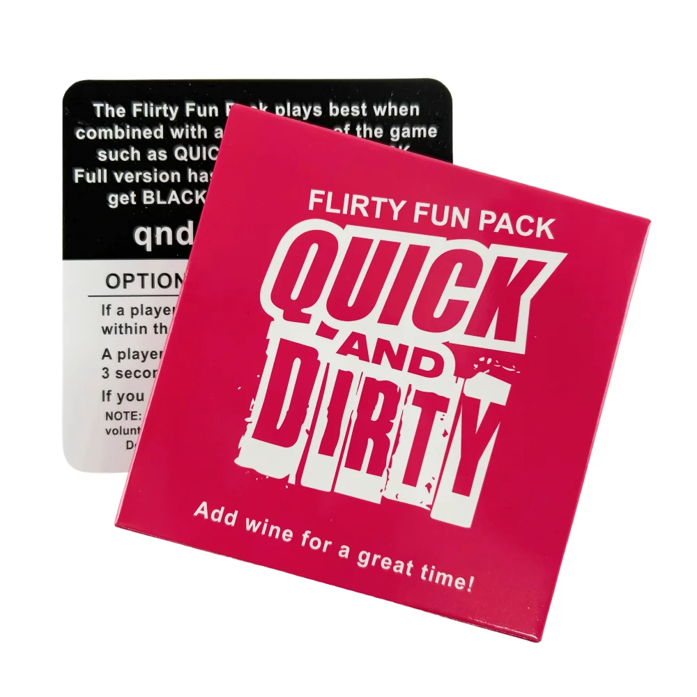 Quick And Dirty Card Game Offensively Fun Pack Social Comedy Game Quick And Dirty - Girls Night Edition Red And Black Deck