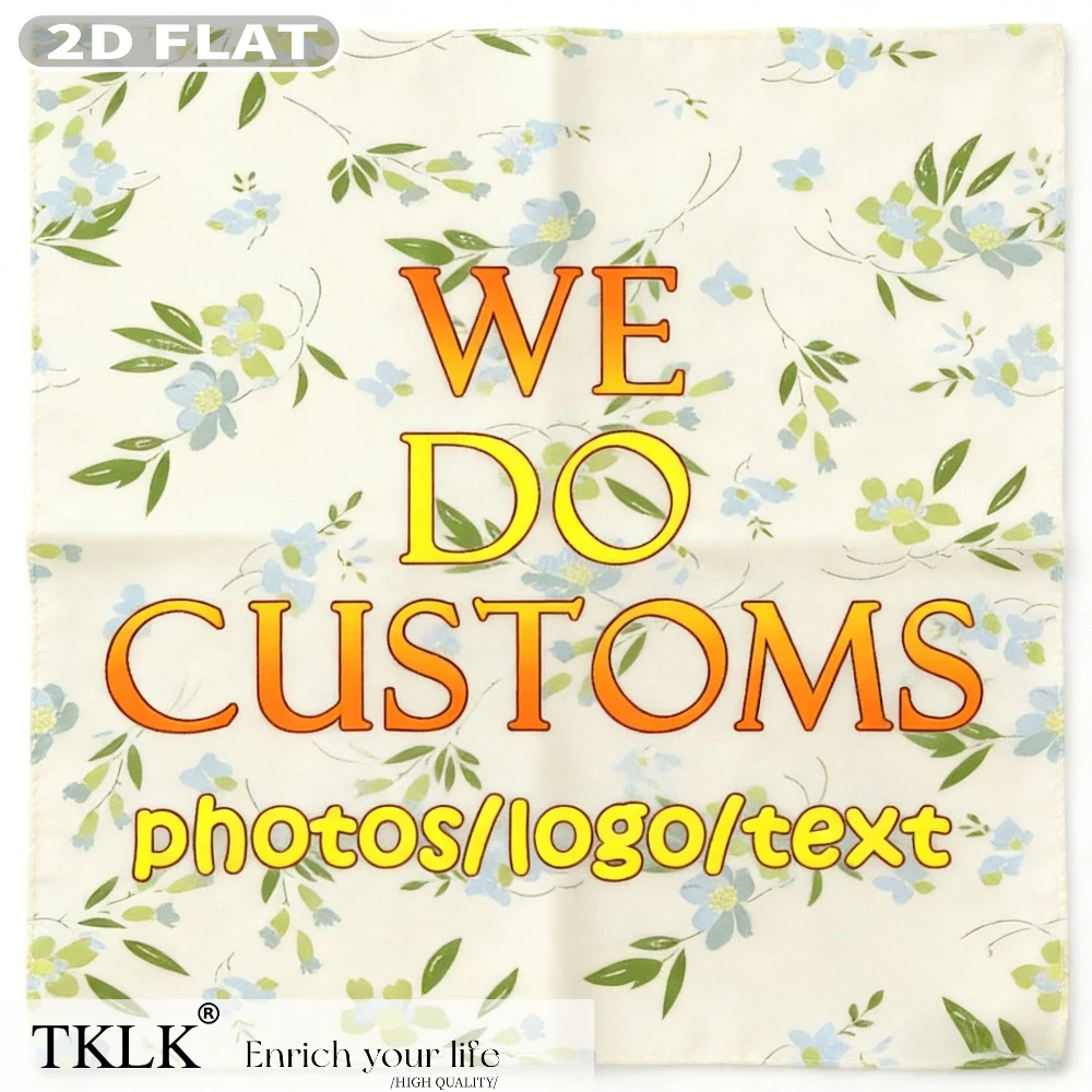 Custom Scarf Square Satin Scarf, Light Silk-Like Feel, Personalized Bandana & Shawl Wrap, Versatile for Hair Band, Headscarf image 3