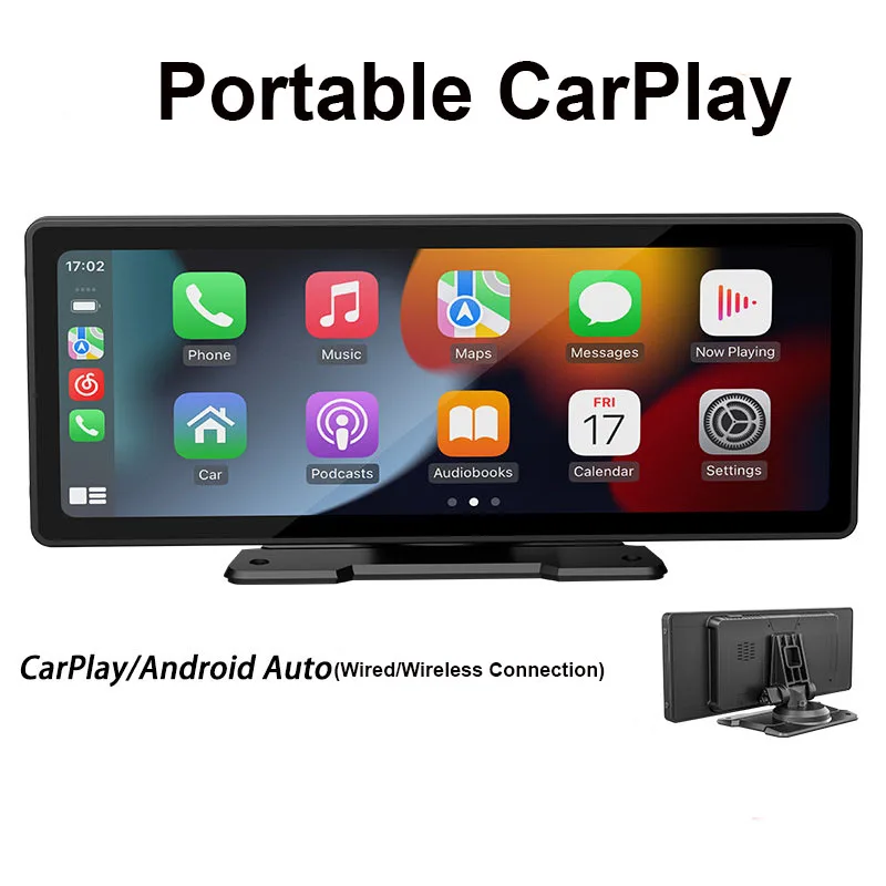 Portable CarPlay 10.26 inch Android Auto Touch Screen Car Radio Multimedia Video Player Mirrorlink USB AUX Input Universal