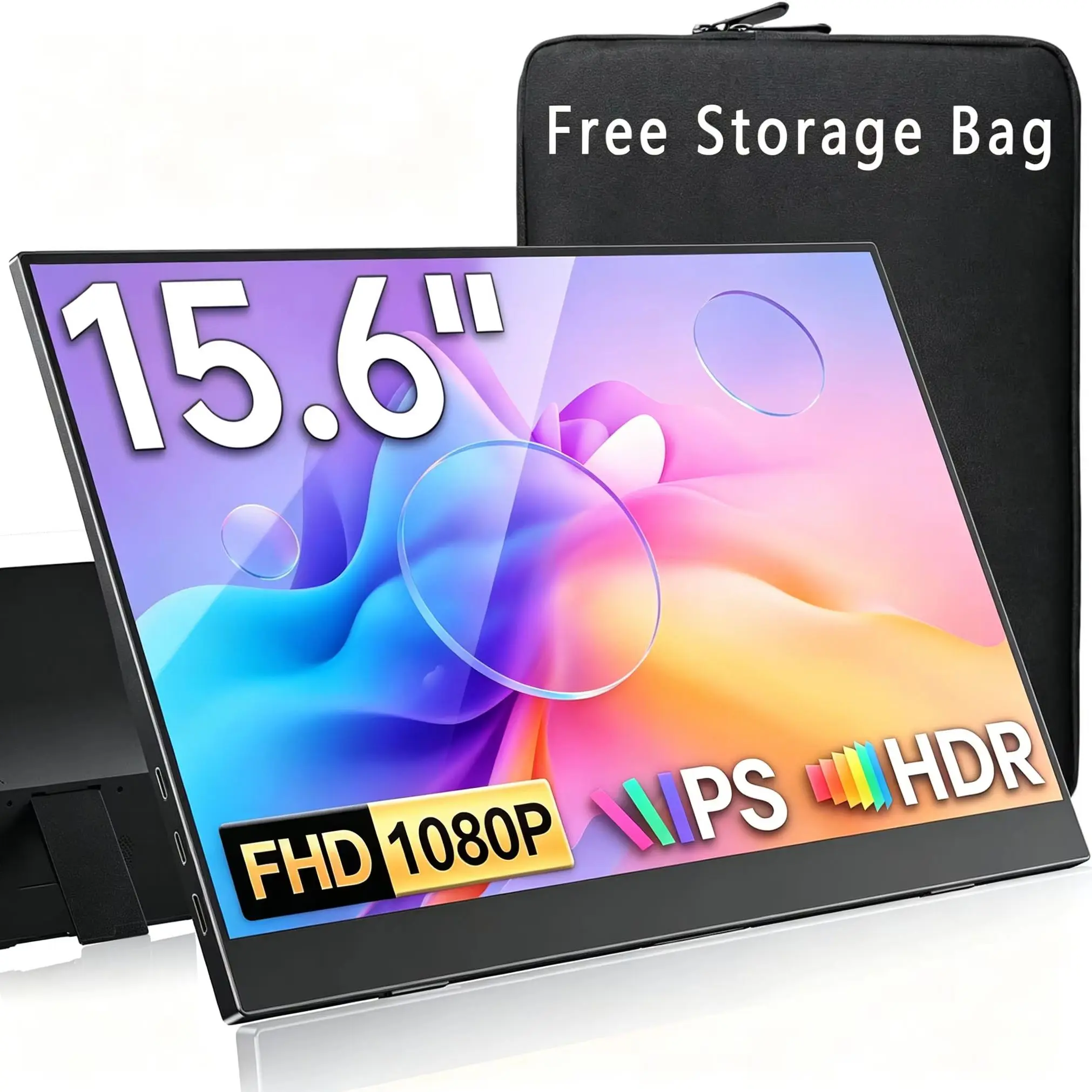 

15.6 Inch Portable Monitors 1920*1080P FHD IPS 16:9 1000:1 Can One line link With Type-C Mini HDMI For Phone Laptop PS4/5 XBox
