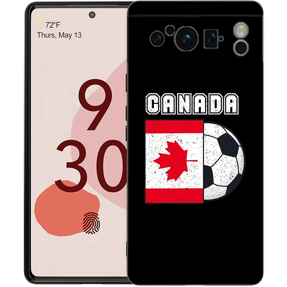 Maple Canada Flag love Football Phone Case For Google Pixel 8 A 7 6 Pro Soft Shell For Pixel 6A Silicone Shockproof Black Cover