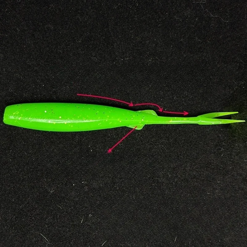 10 Stück Schwimmende Bionische Köder Gabelschweif-Weichköder Hochsalzbeständiger Köder Bissfester Wildbass-Köder Angelzubehör – Detail 4
