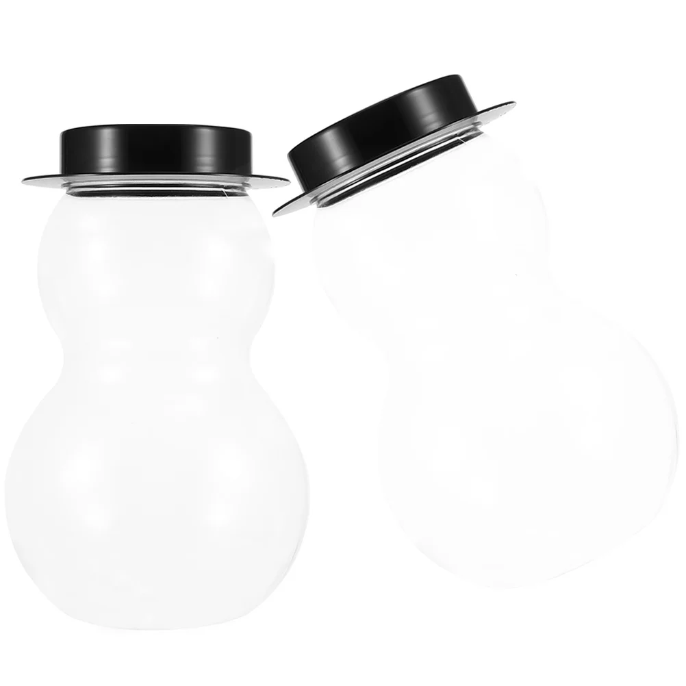 Holiday Beverage Bottles Snowman Jar Sealed Transparent Anti-fall Spherical Packaging Bucket Juice Plastic