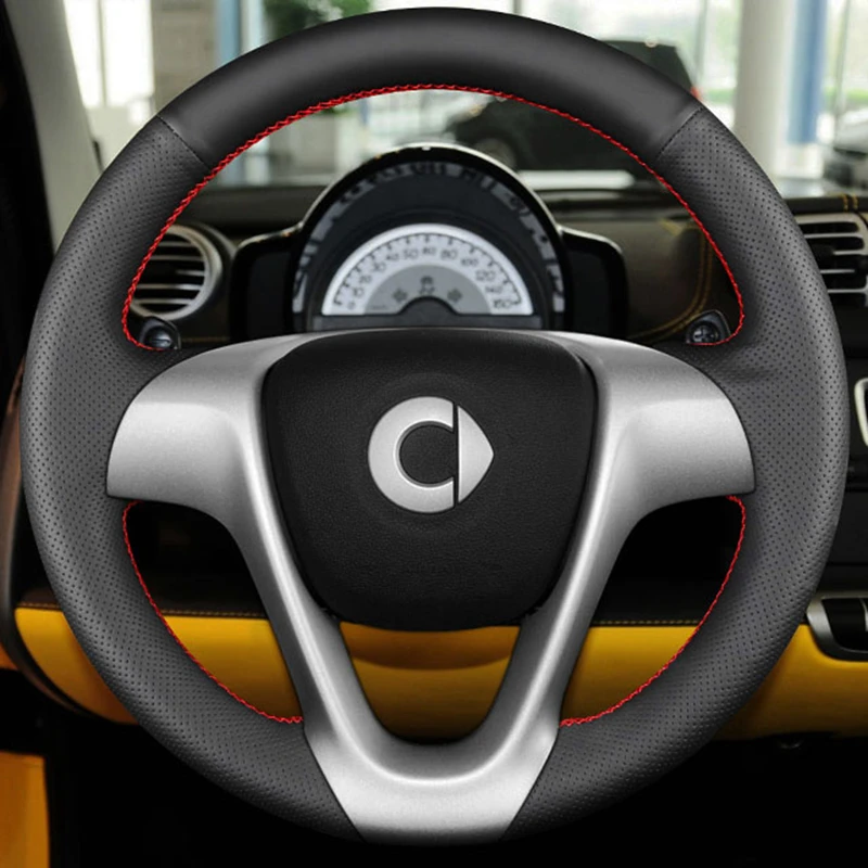 Car Steering Wheel Cover For Smart Fortwo 2009-2013 Smart Forjeremy 2013 Customized Car Accessory Original Steering Wheel Braid