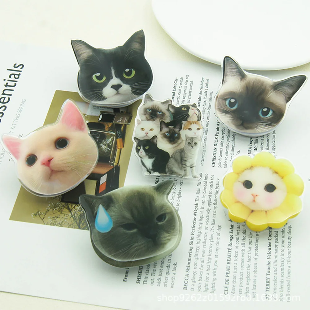 Soporte para teléfono con diseño de gato divertido en 3D, soporte tok INS, bonito agarre Tok, soporte plegable para dedo, soporte para iPhone, Samsung y Xiaomi