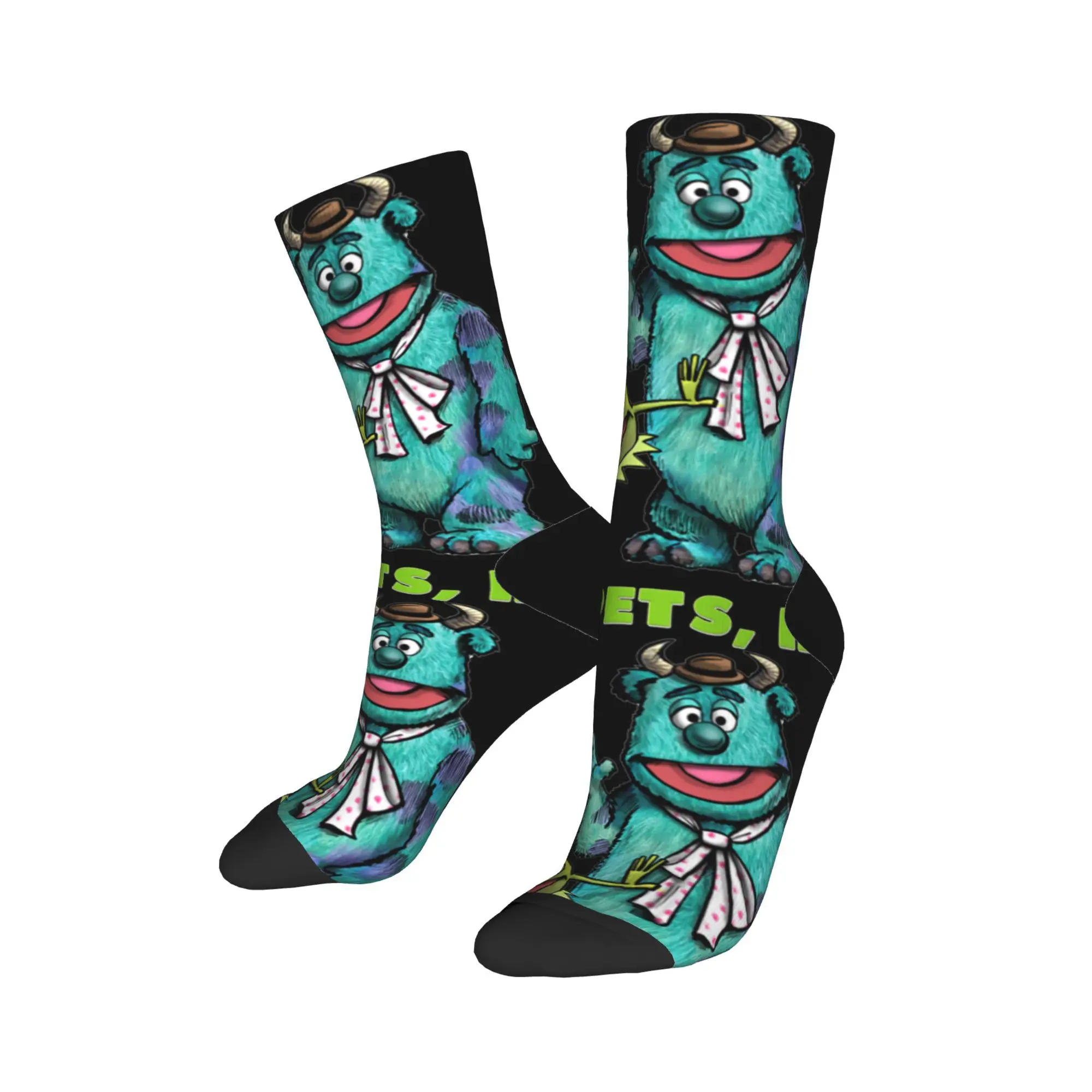 Cool Cartoon the Muppets Show Skateboard Socks  Polyester Middle Tube Socks for Unisex Sweat Absorbing