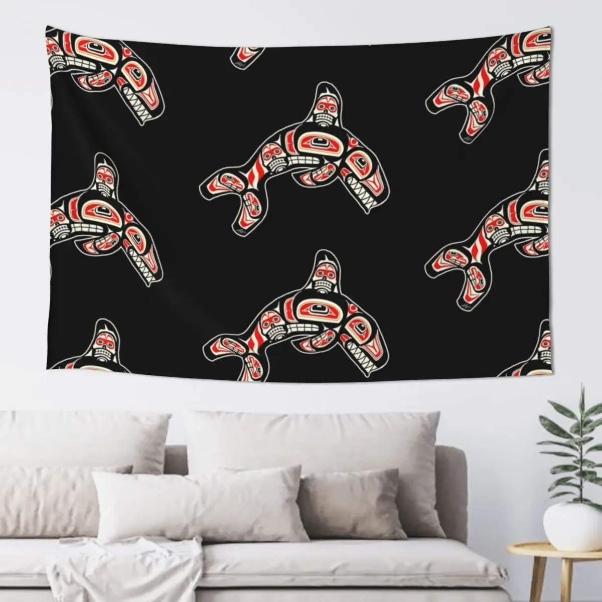 

Alaskan Orca Tapestry Wall Hanging Decor Wallpaper Bedroom Home Decorations Aesthetic Tapestry