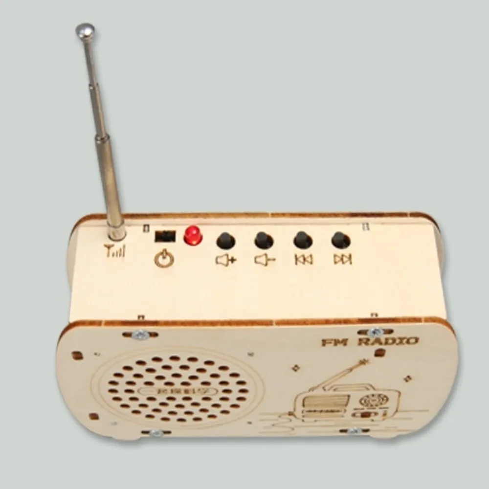 Wooden Radio Model Kit DIY Craft Mechanical Assembly Interactive Building Toys Hands-On Learning Wood Radio Material Set