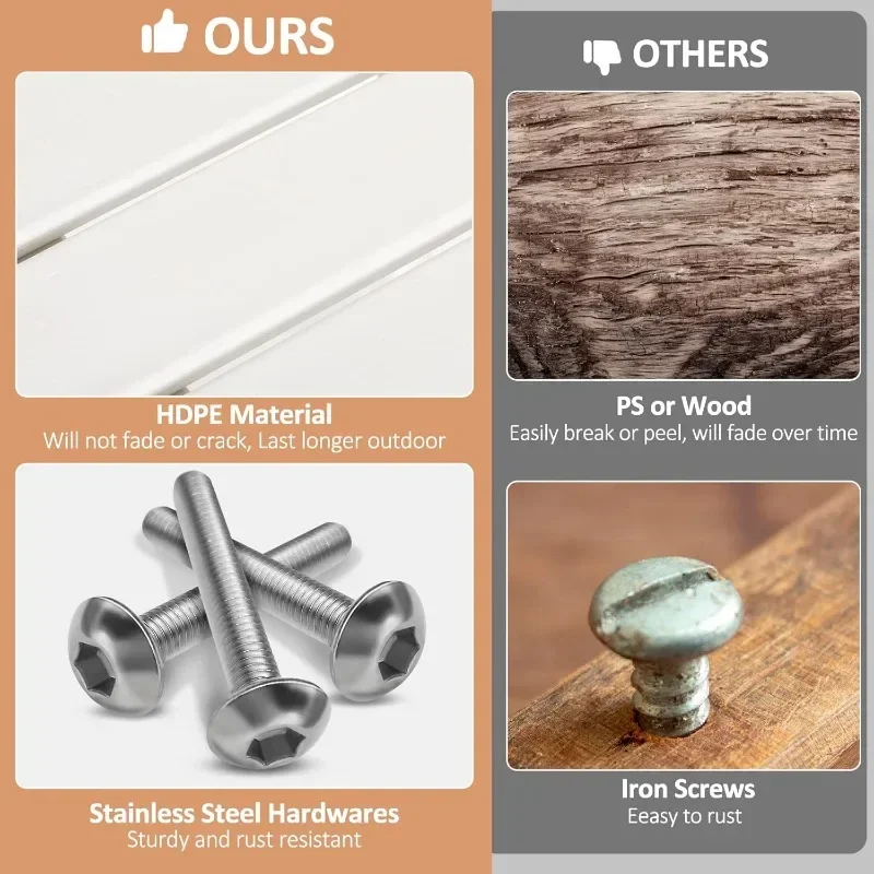 طاولة جانبية مستديرة محمولة بطبقتين للاستخدام الخارجي، طاولة جانبية بلاستيكية خفيفة الوزن مقاس 16.6 بوصة لتزيين حديقة الشرفة بجانب حمام السباحة #5