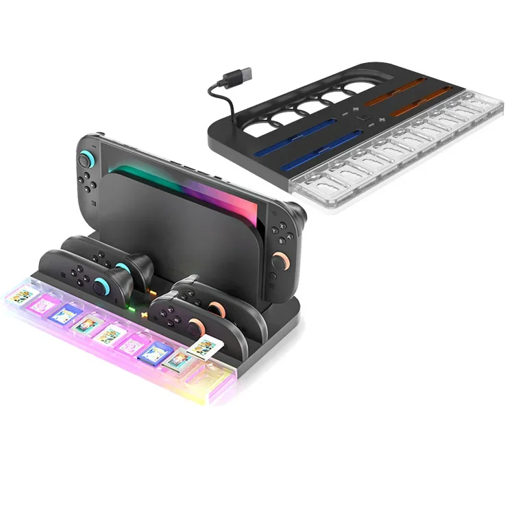 

For Nintendo Switch 2 Controllers Charging Dock Station Game Console Holder 4 Joy-Cons Charger Stand Base With LED Indicator